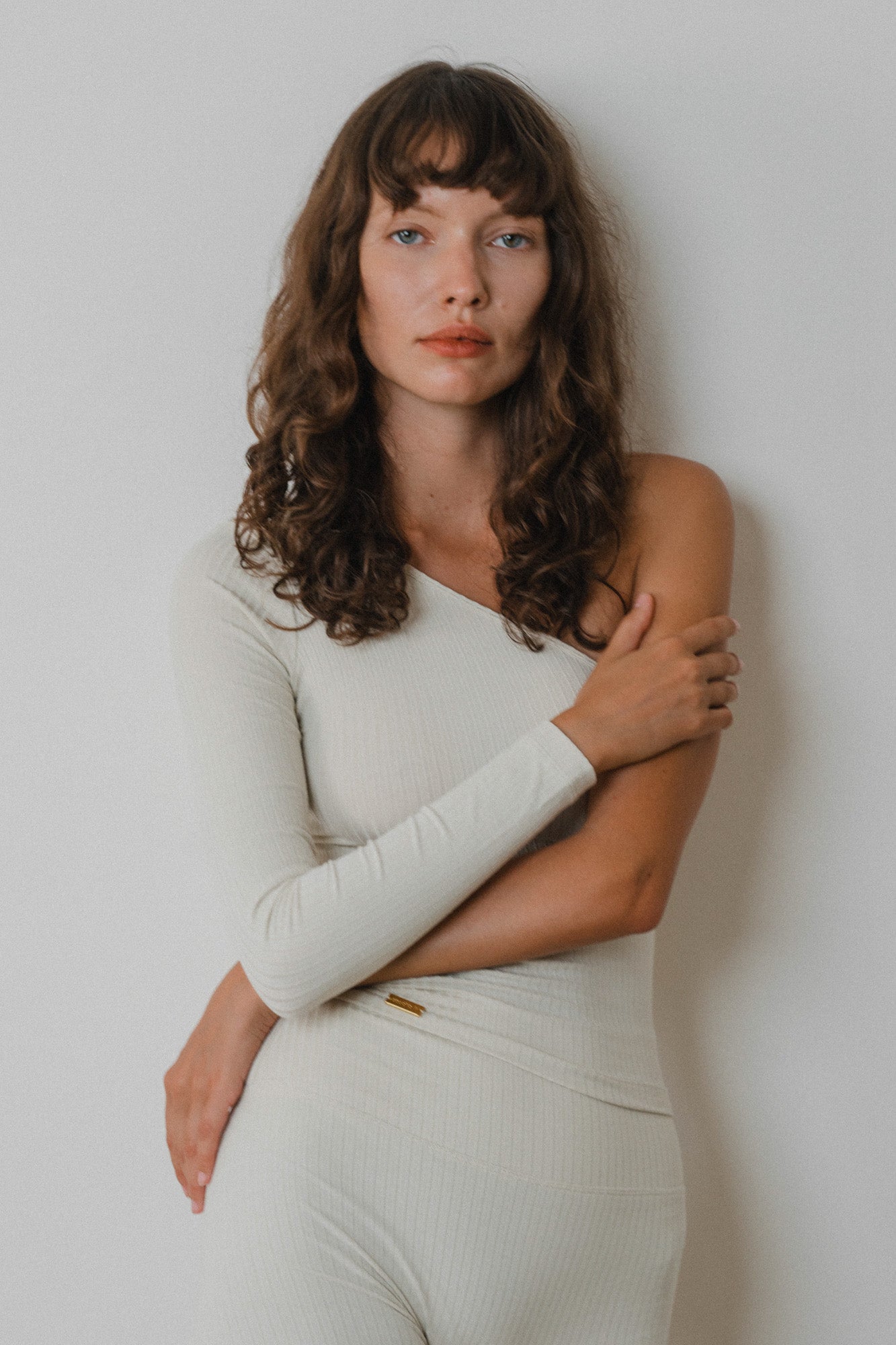 Rib One Shoulder Top