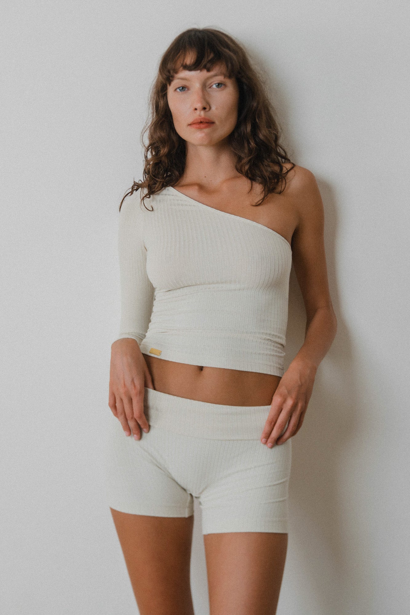 Rib One Shoulder Top