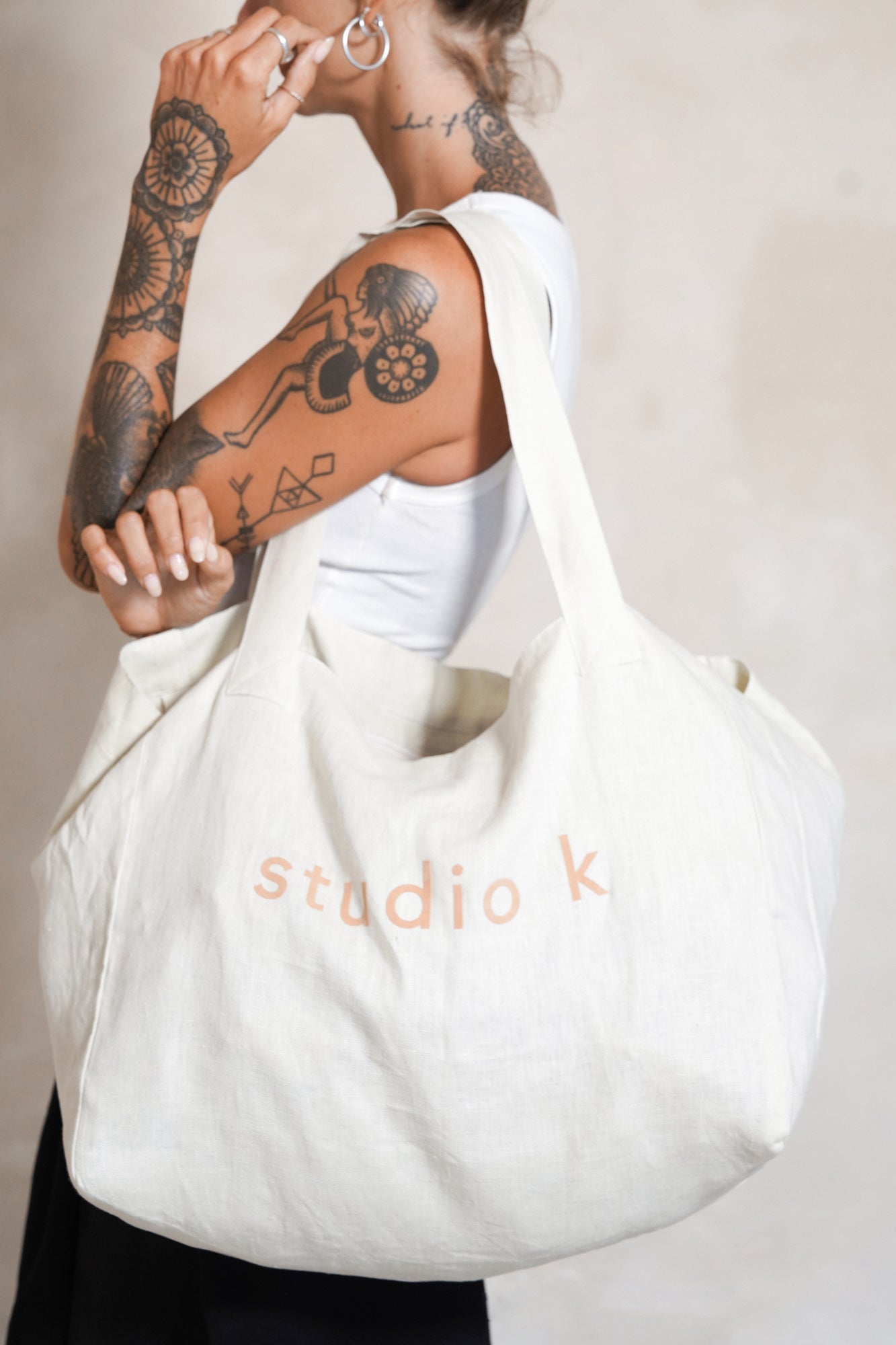 Linen Oversized Tote Bag