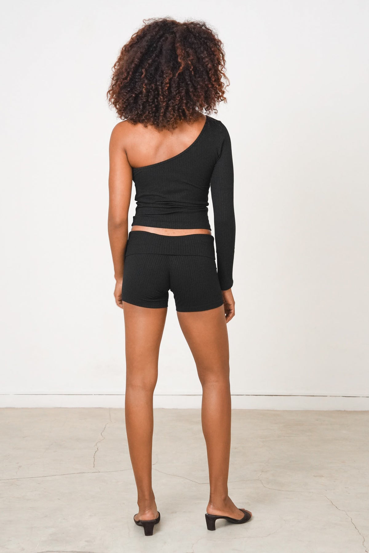 Rib One Shoulder Top
