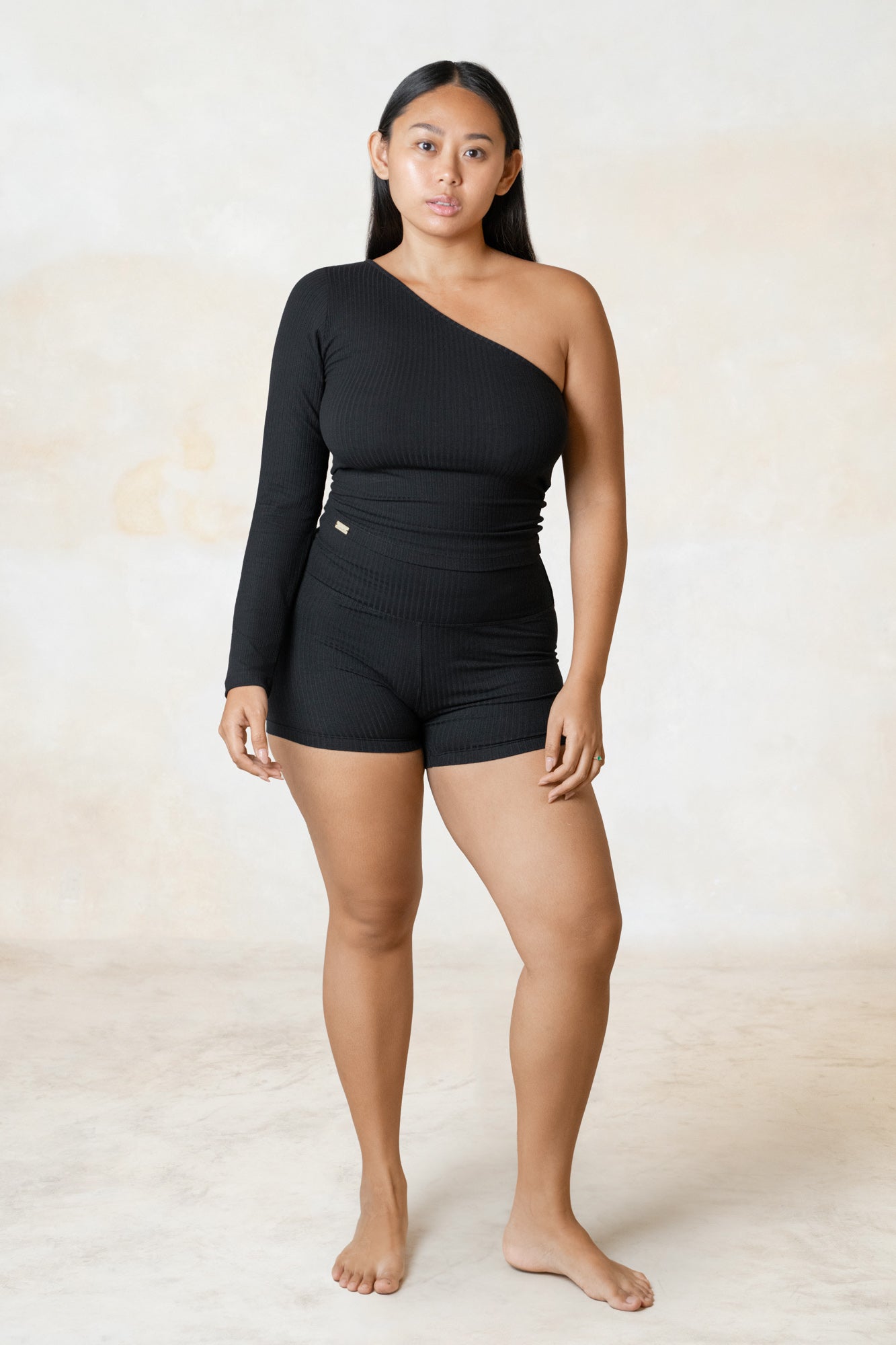 Rib One Shoulder Top