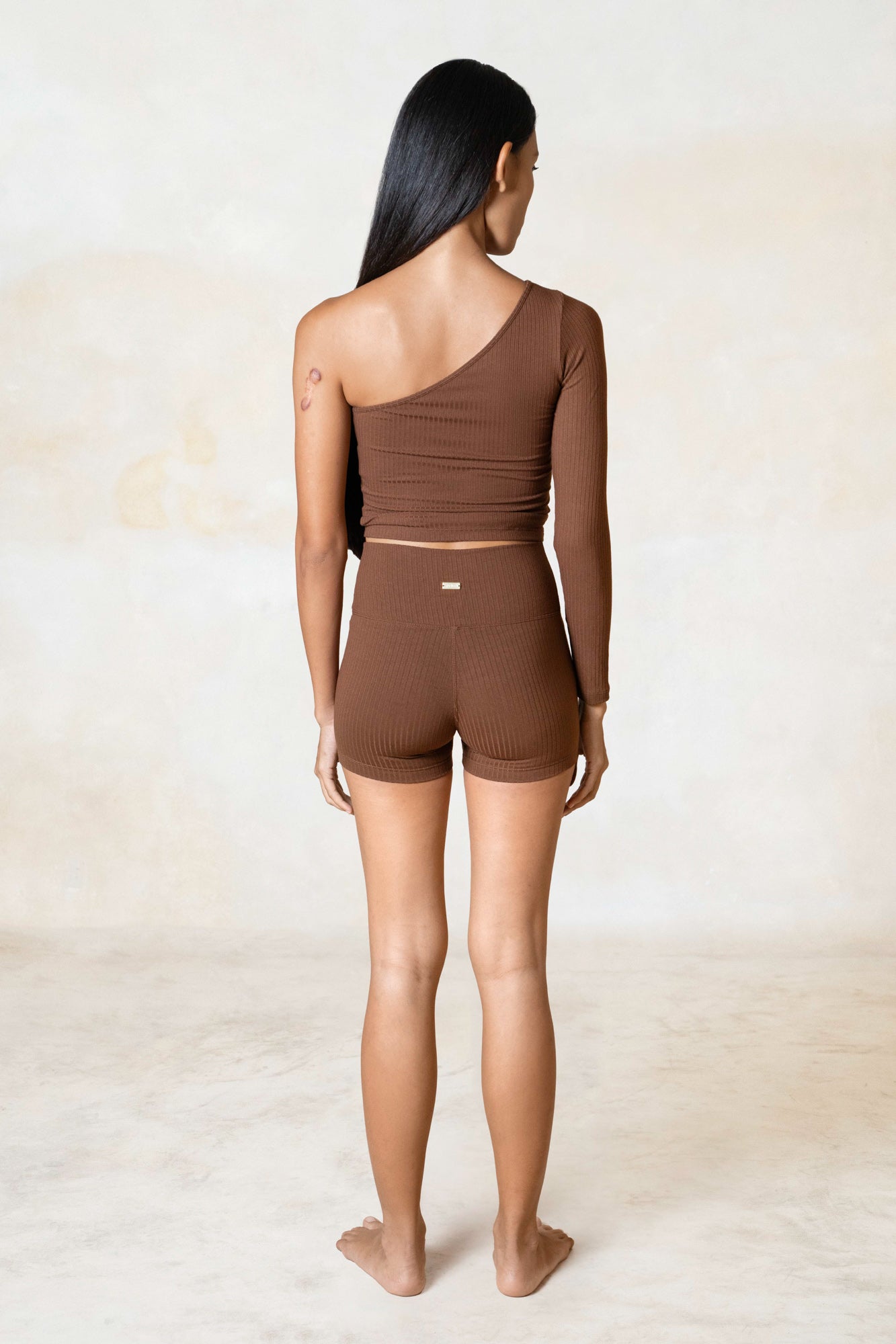 Rib One Shoulder Top