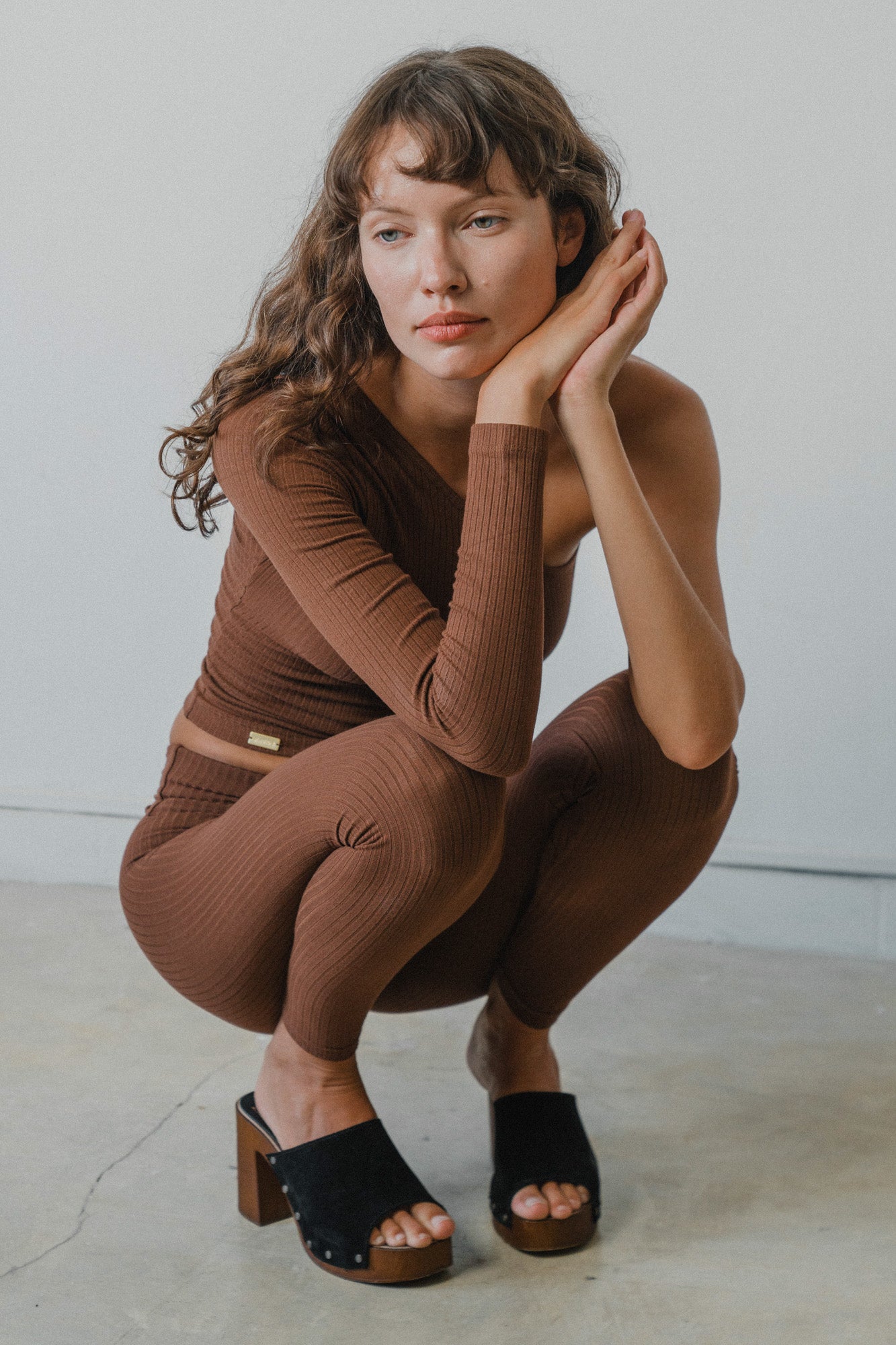 Rib One Shoulder Top