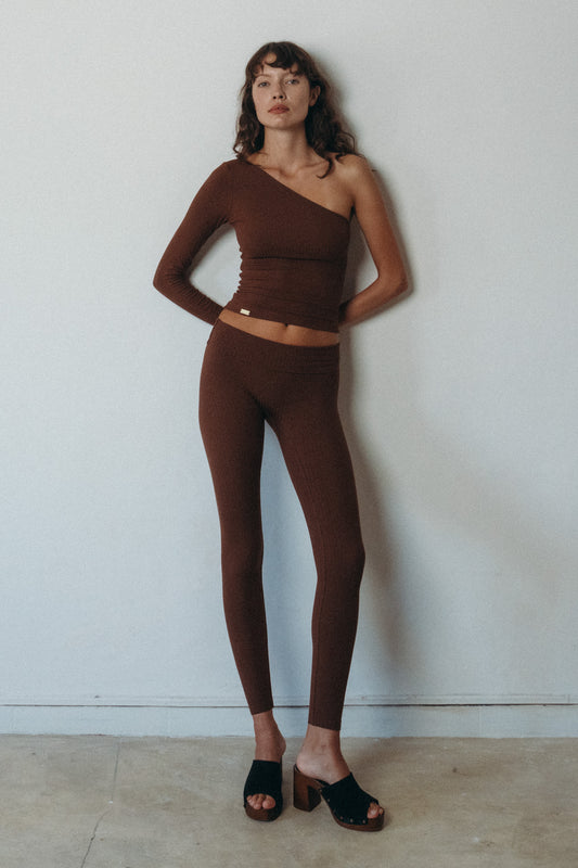 Rib One Shoulder Top