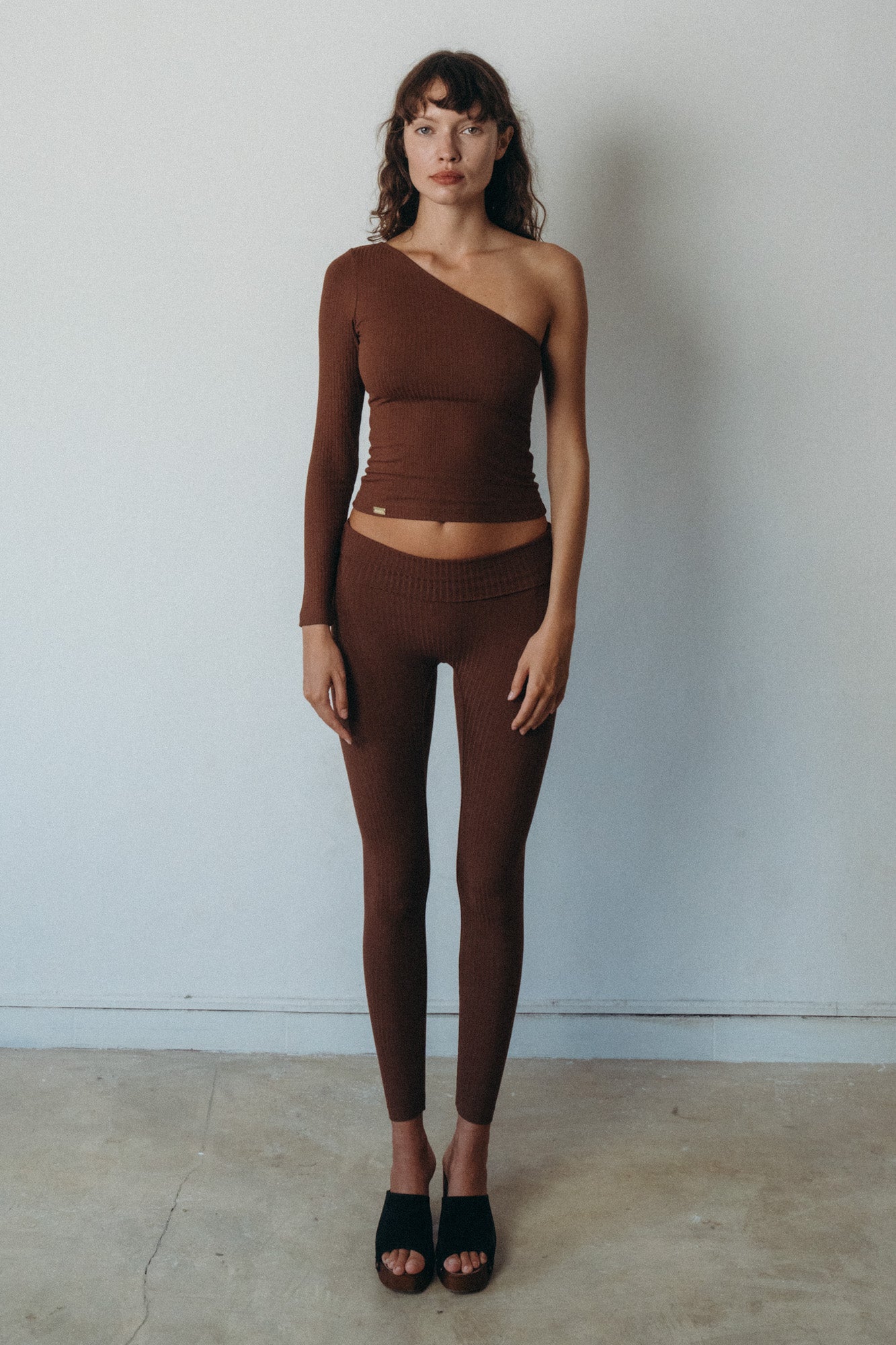 Rib One Shoulder Top